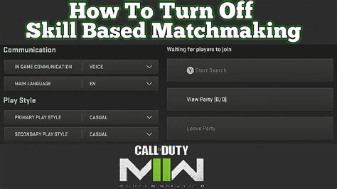 how to turn off prime matchmaking